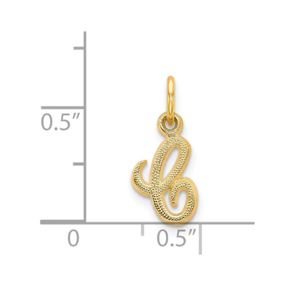 14k Yellow Gold Script Letter C Initial Charm - image 4